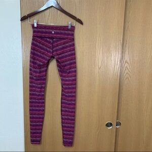 Lululemon Legging Wunder Under Pant III Leggings 4 Space Dye Twist Regal Plum